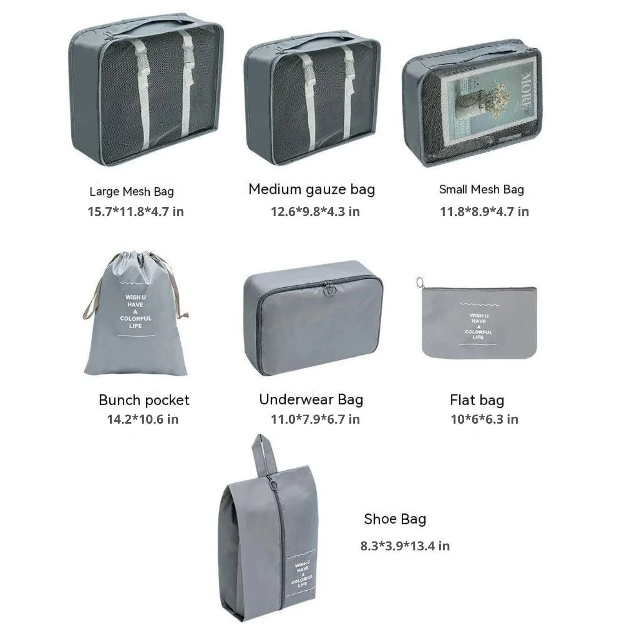 7/8/9/10 Pcs Set Travel Organizer
