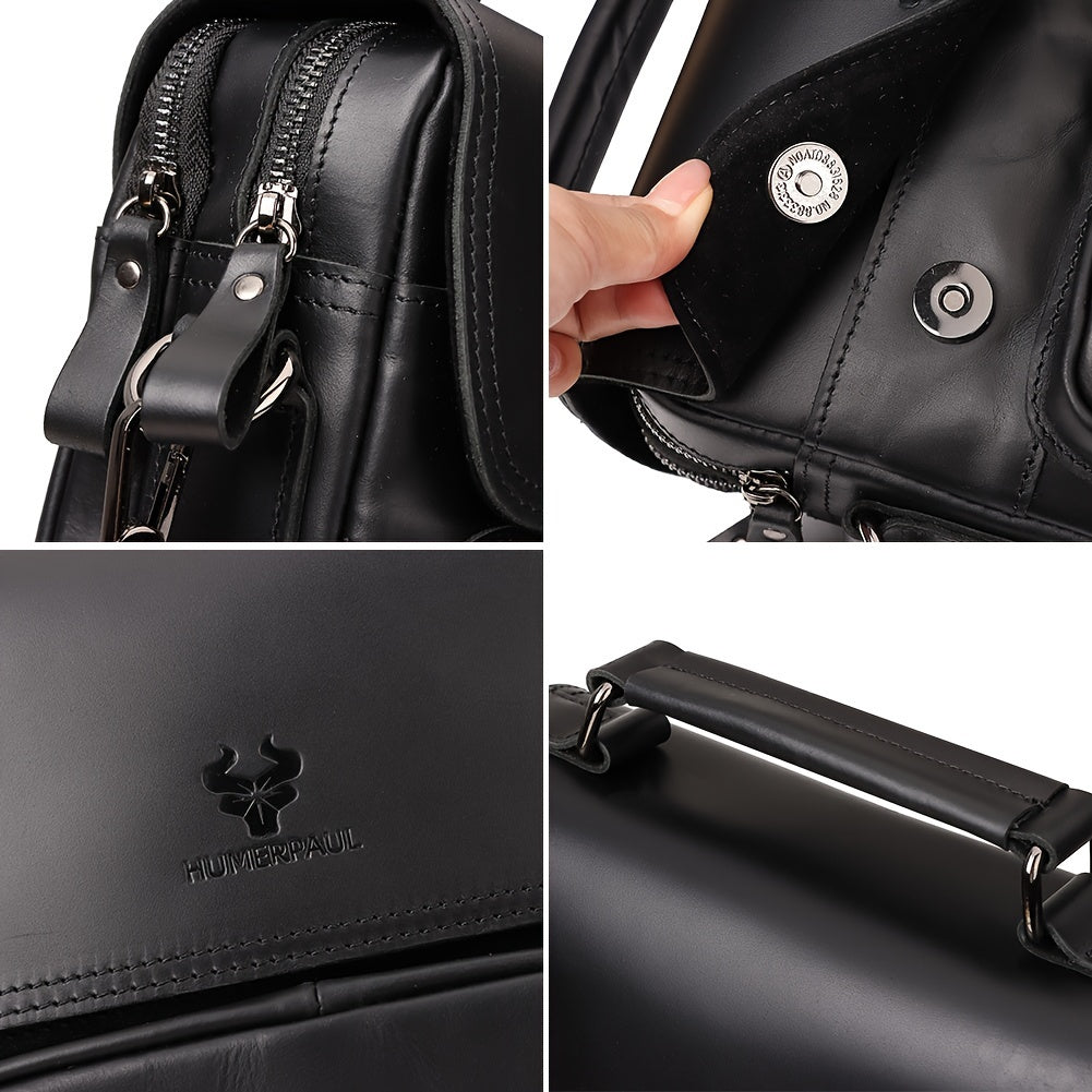 Men's Urban Classic Leather Messenger Bag for Business & Work