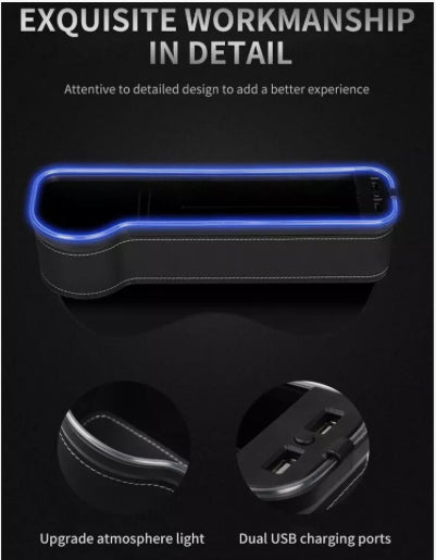 Illuminated USB Seat Gap Organizer
