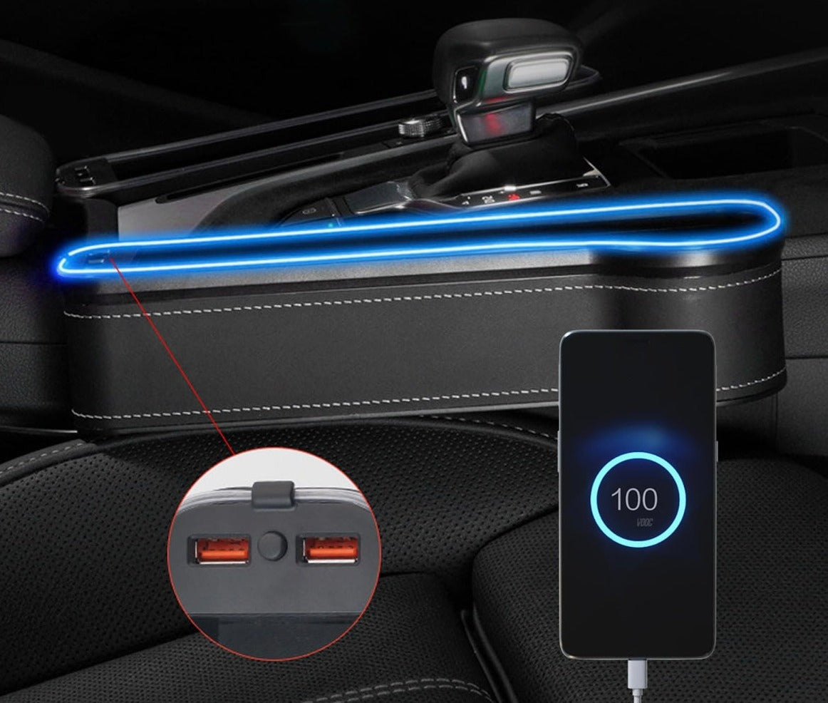 Illuminated USB Seat Gap Organizer