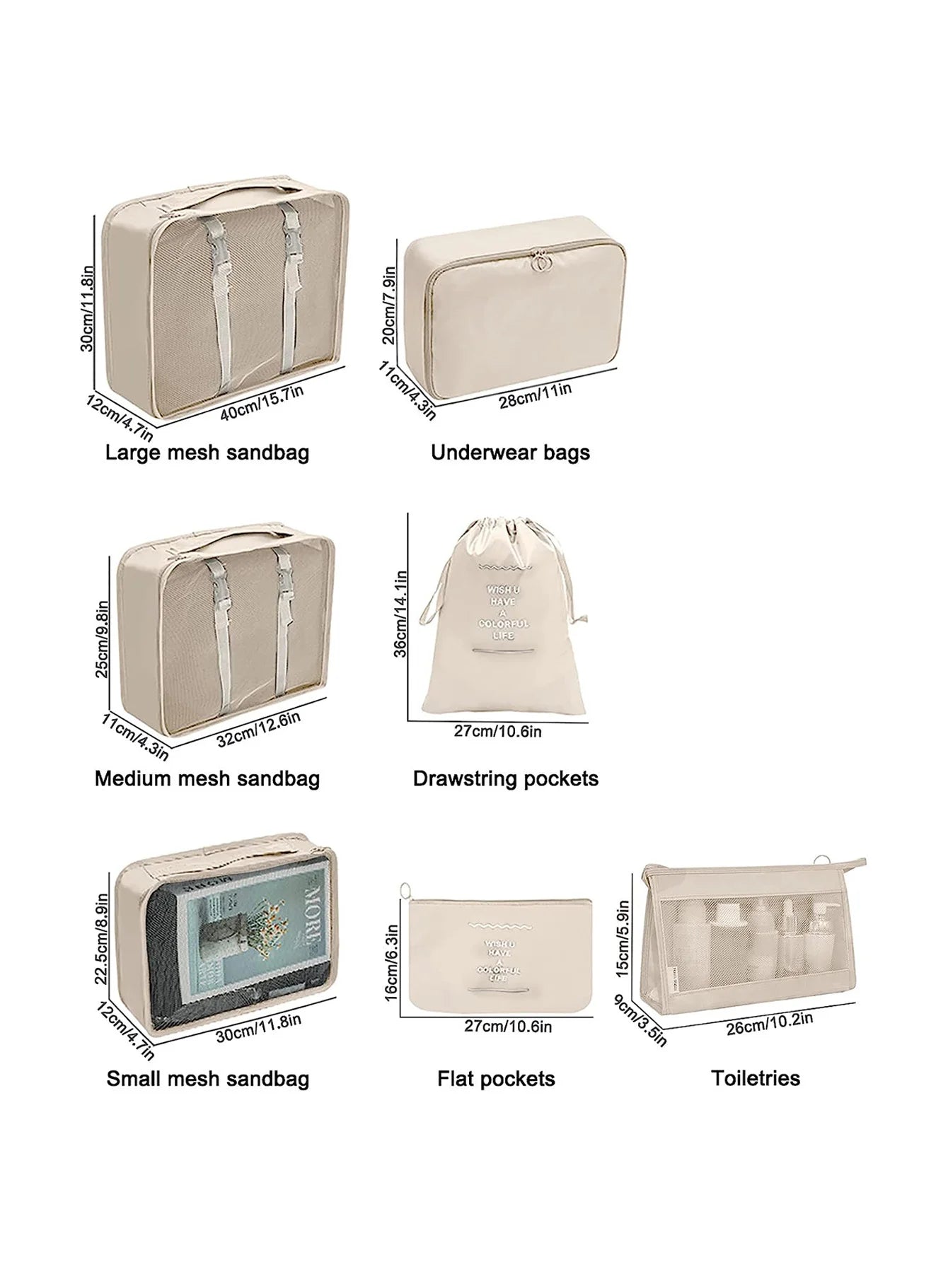 7/8/9/10 Pcs Set Travel Organizer