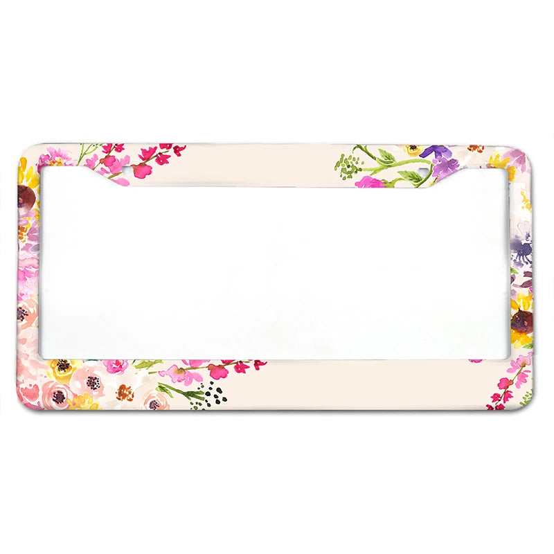 Beautiful Little Flower Aluminum License Plate Frame