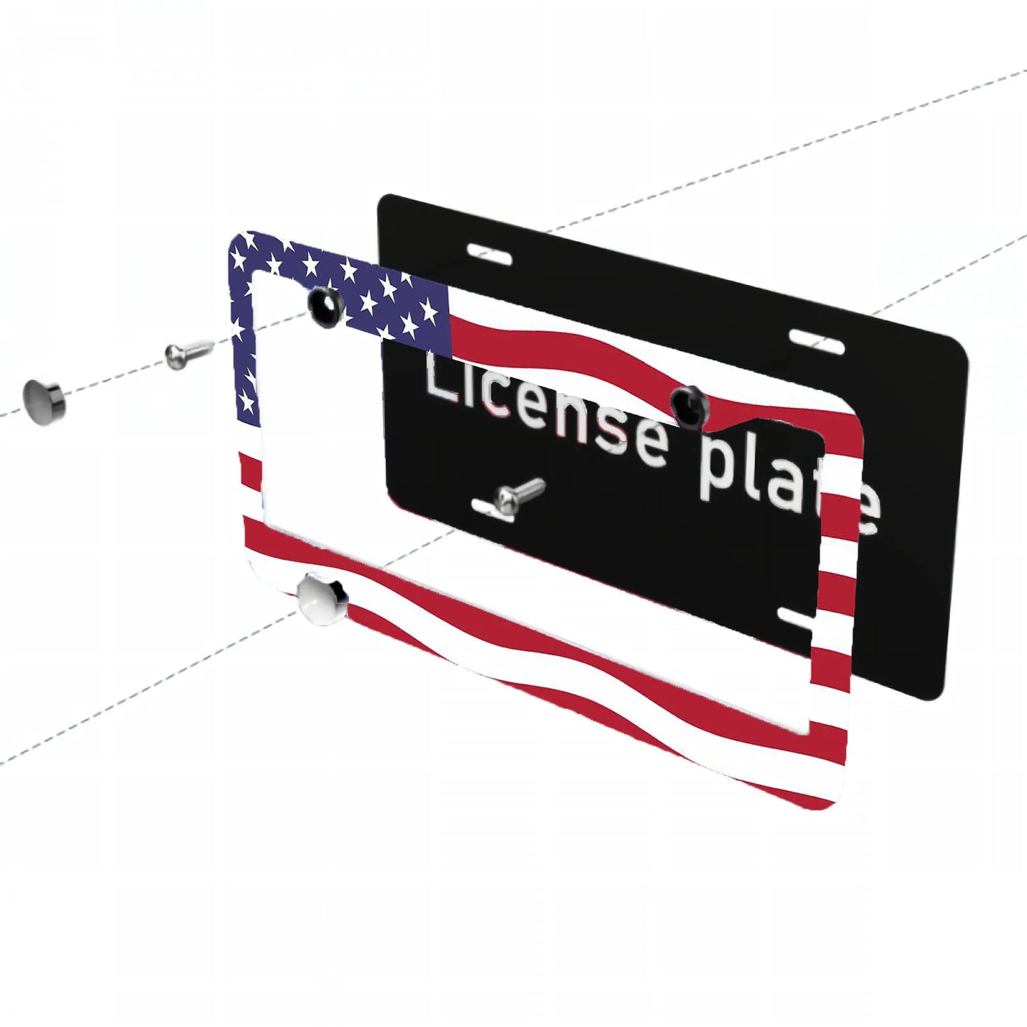Universal Aluminum Alloy US Car License Plate Frame