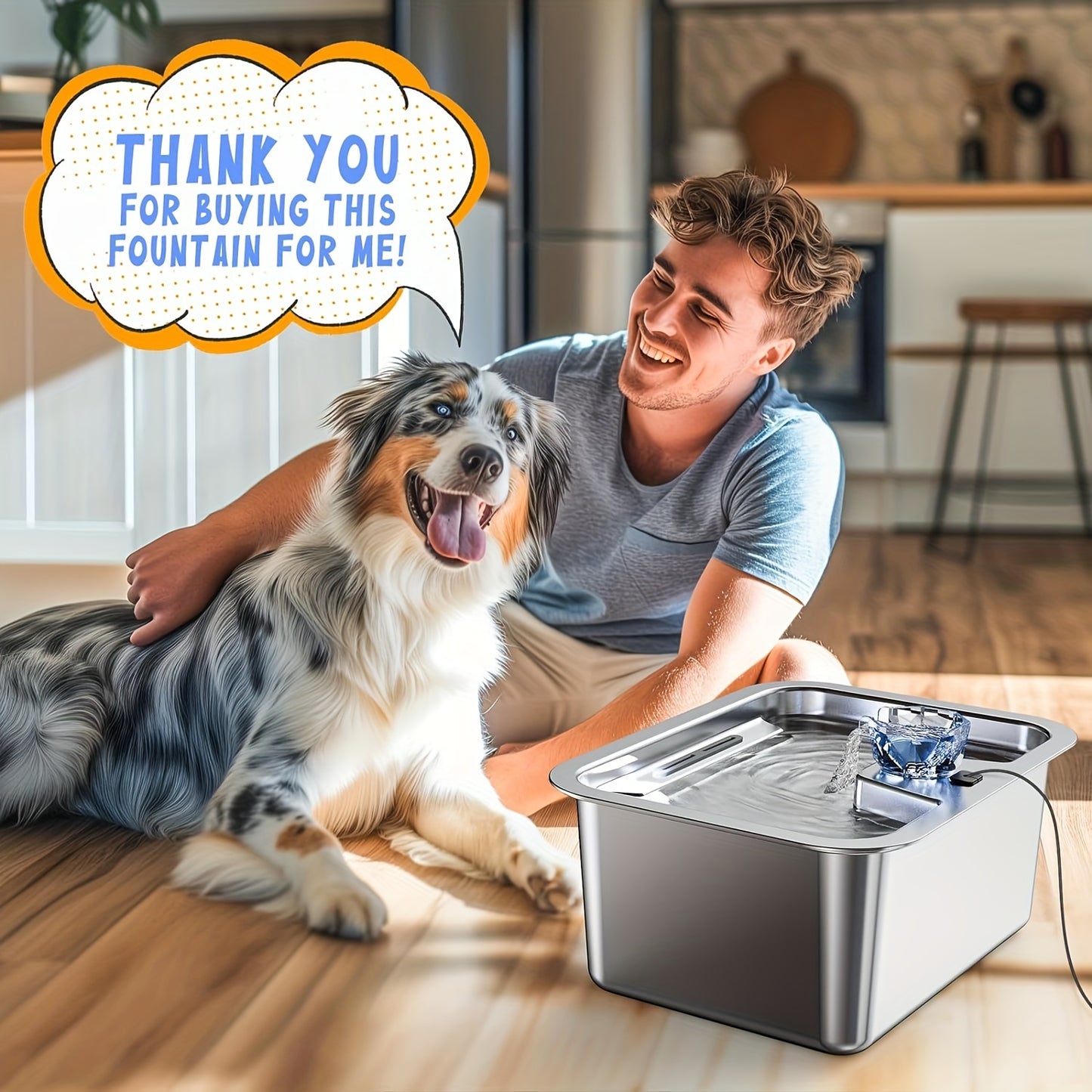 3-Gallon Stainless Steel Dog Water Fountain