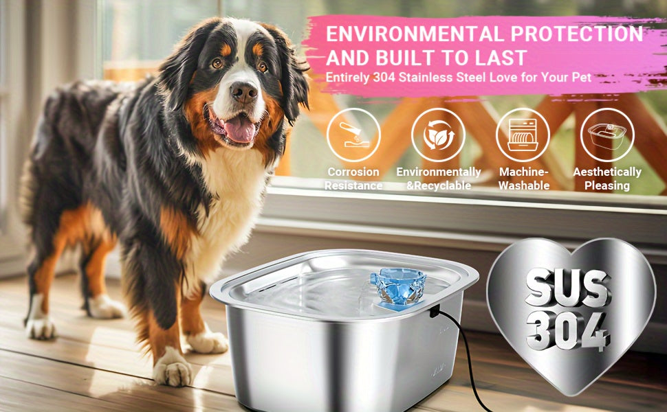 3-Gallon Stainless Steel Dog Water Fountain