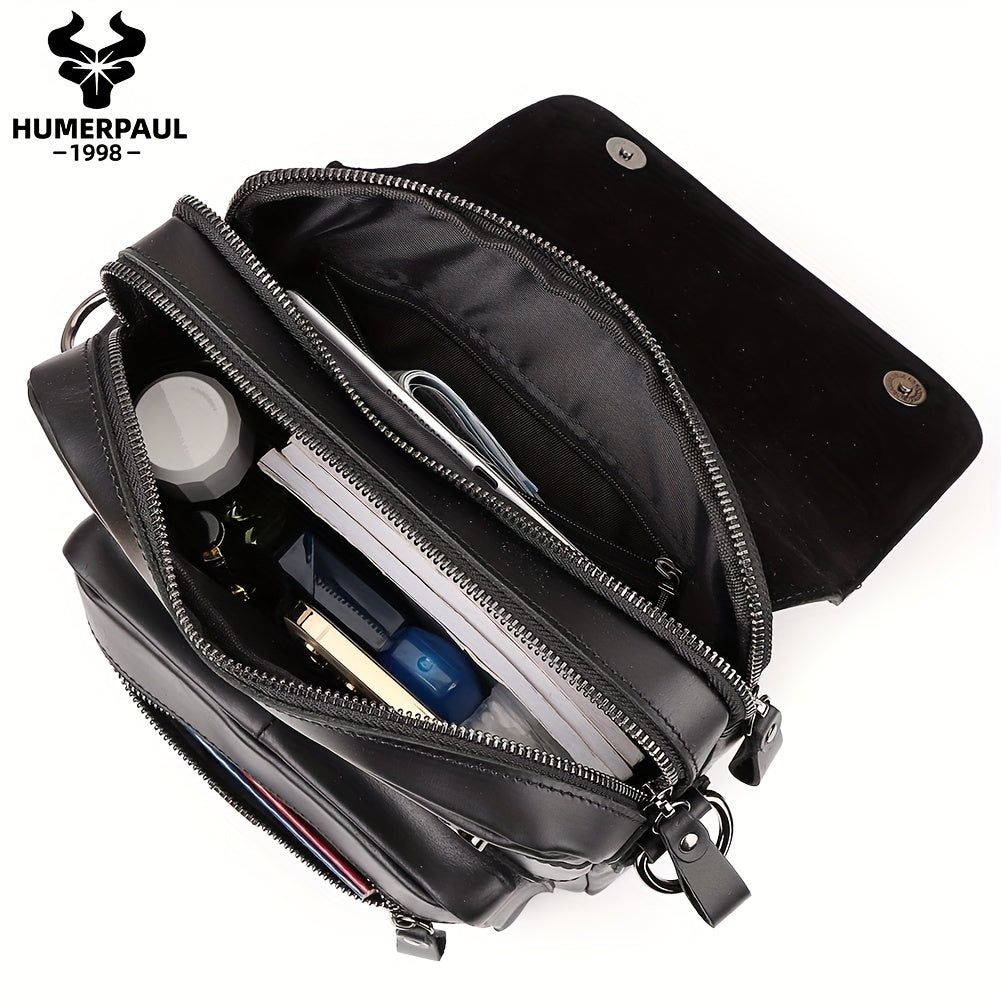 Men's Urban Classic Leather Messenger Bag for Business & Work