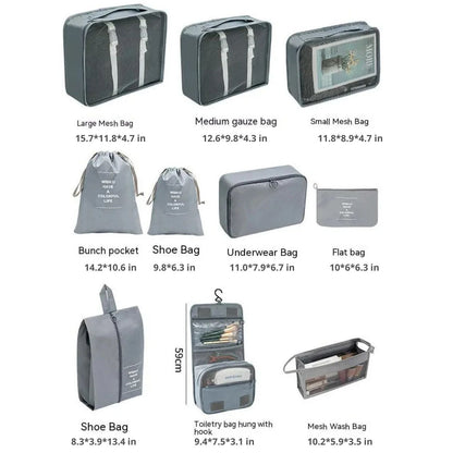 7/8/9/10 Pcs Set Travel Organizer