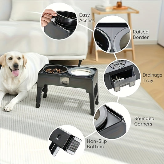 Elevated 3-in-1 Dog Bowl Stand