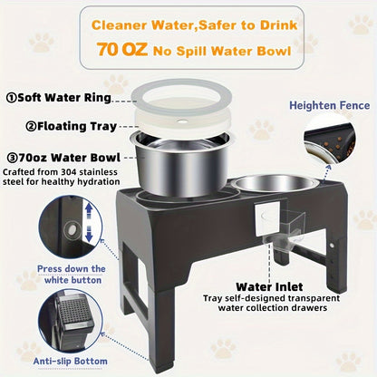 2-in-1 Adjustable Dog Bowl Stand