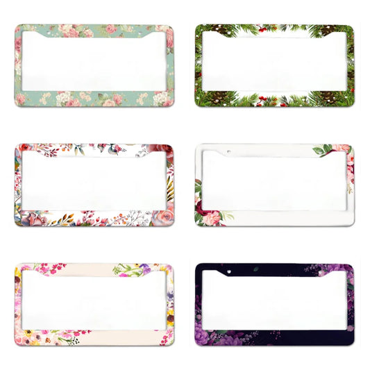 Beautiful Little Flower Aluminum License Plate Frame