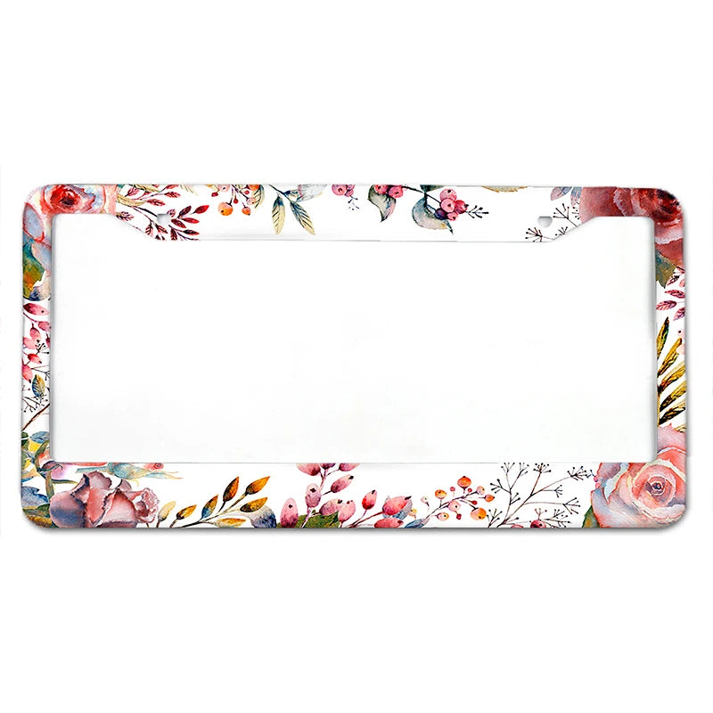 Beautiful Little Flower Aluminum License Plate Frame